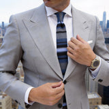 Blue Gray Striped Necktie