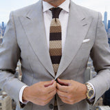 Dark Brown with Brown and Beige Stripes Necktie