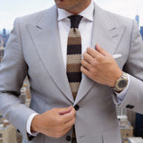 Dark Brown with Brown and Beige Stripes Necktie