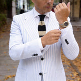 Black with Beige Horizontal Stripes Necktie