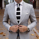Black with White Stripes Necktie