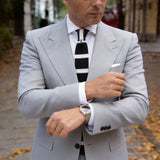 Black with White Stripes Necktie