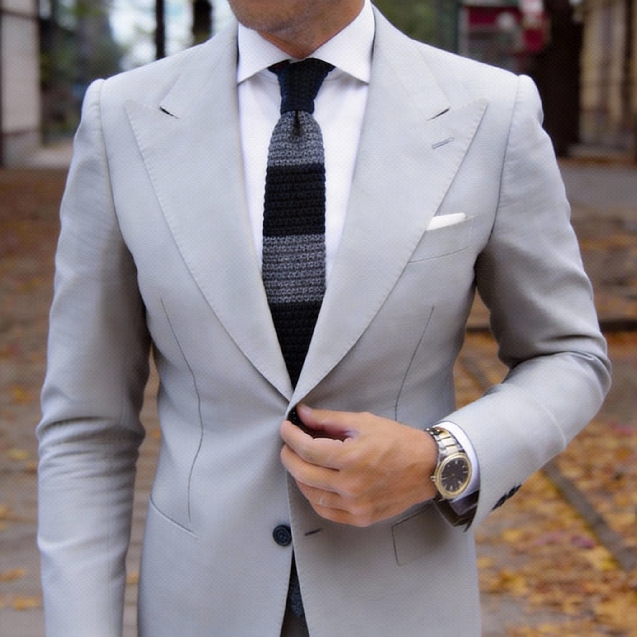 Black with Gray Stripes Necktie