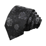 Black Gray Floral Necktie