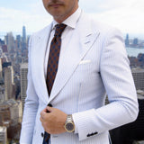 Brown With Blue Circular Pattern Necktie