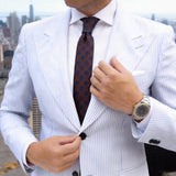 Brown With Blue Circular Pattern Necktie