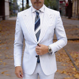 Gray with Blue Diagonal Stripes Necktie