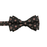 Brown Red Floral Bowtie