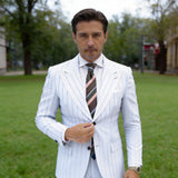 Dark Brown With Pink & Blue Stripes Necktie