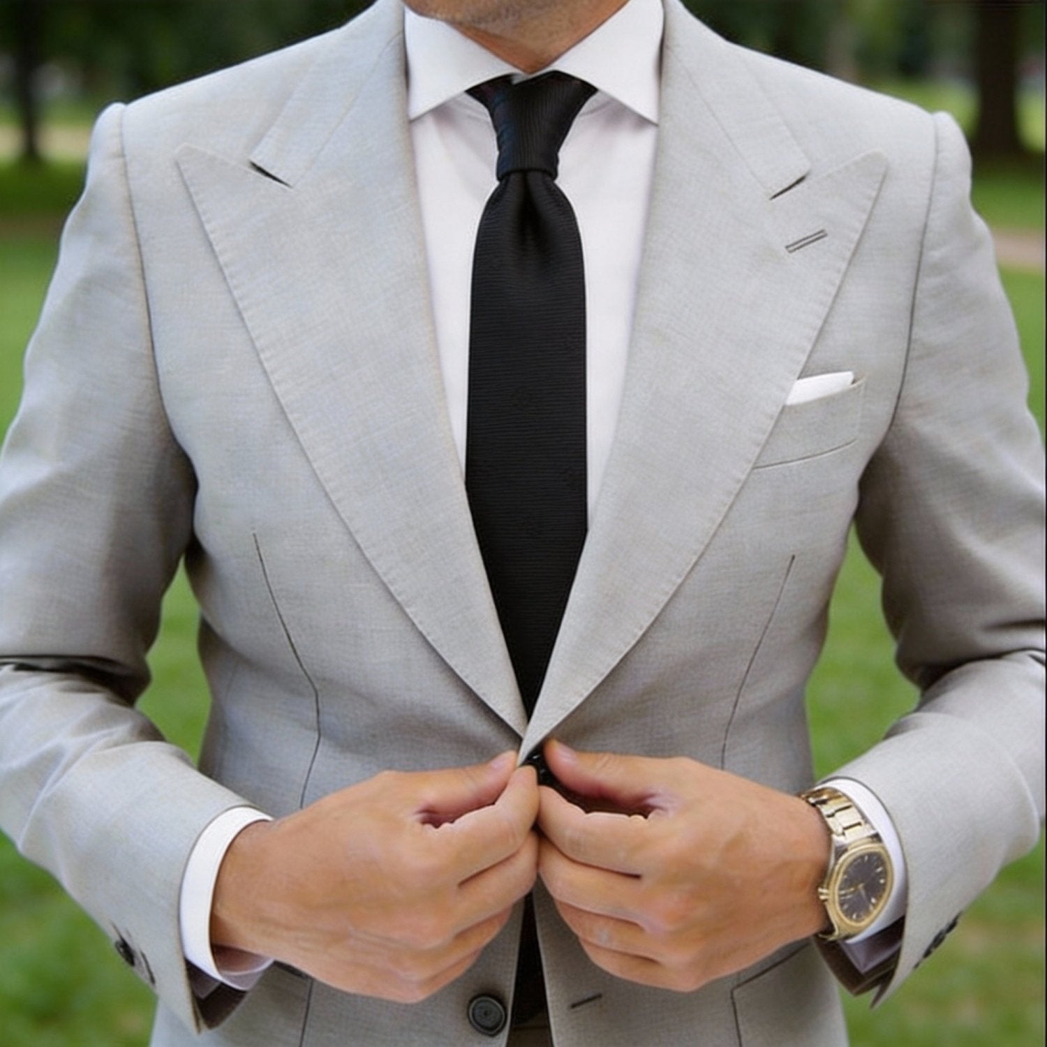Black with Black Small Anchor Necktie