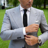 Black with Black Small Anchor Necktie