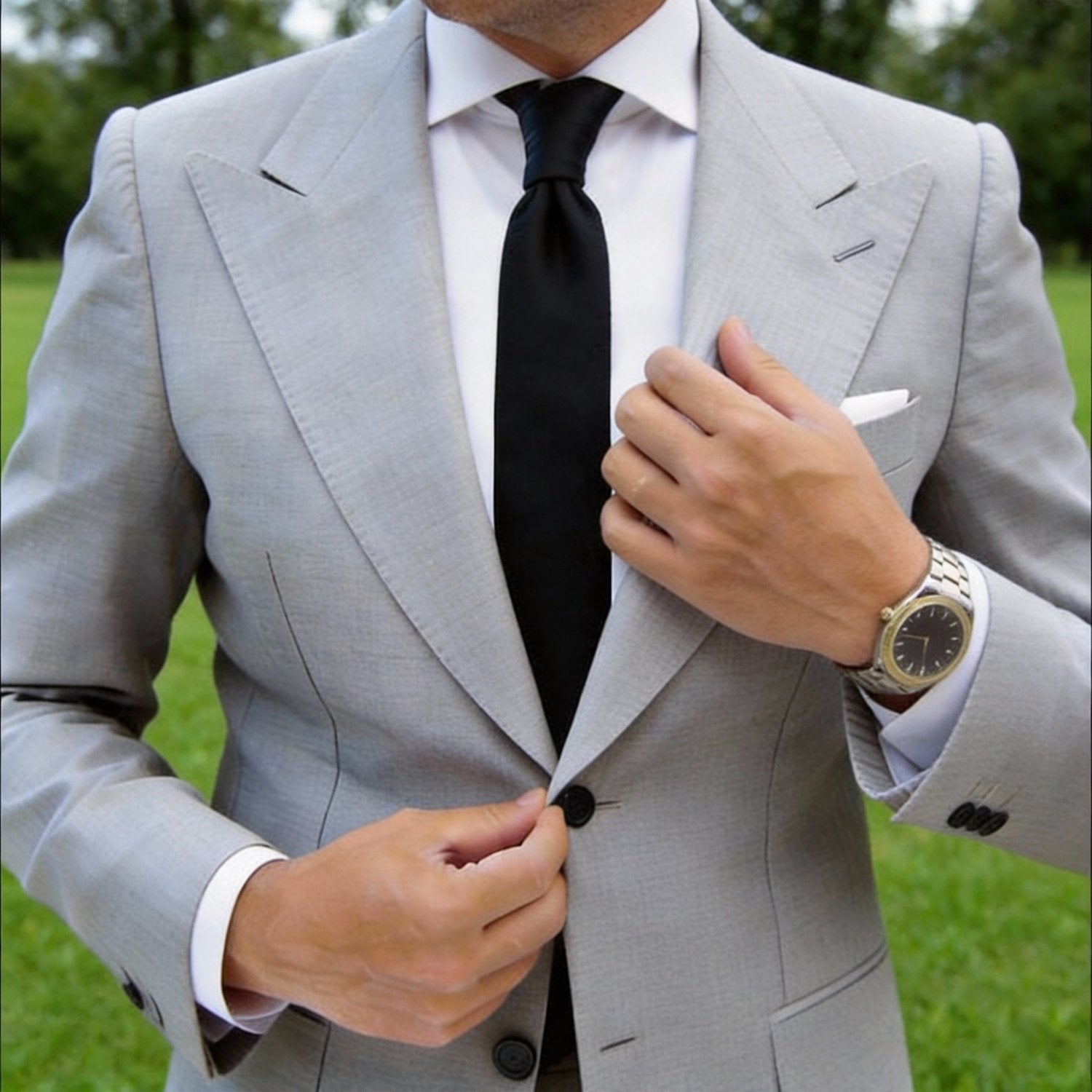 Black with Black Small Anchor Necktie
