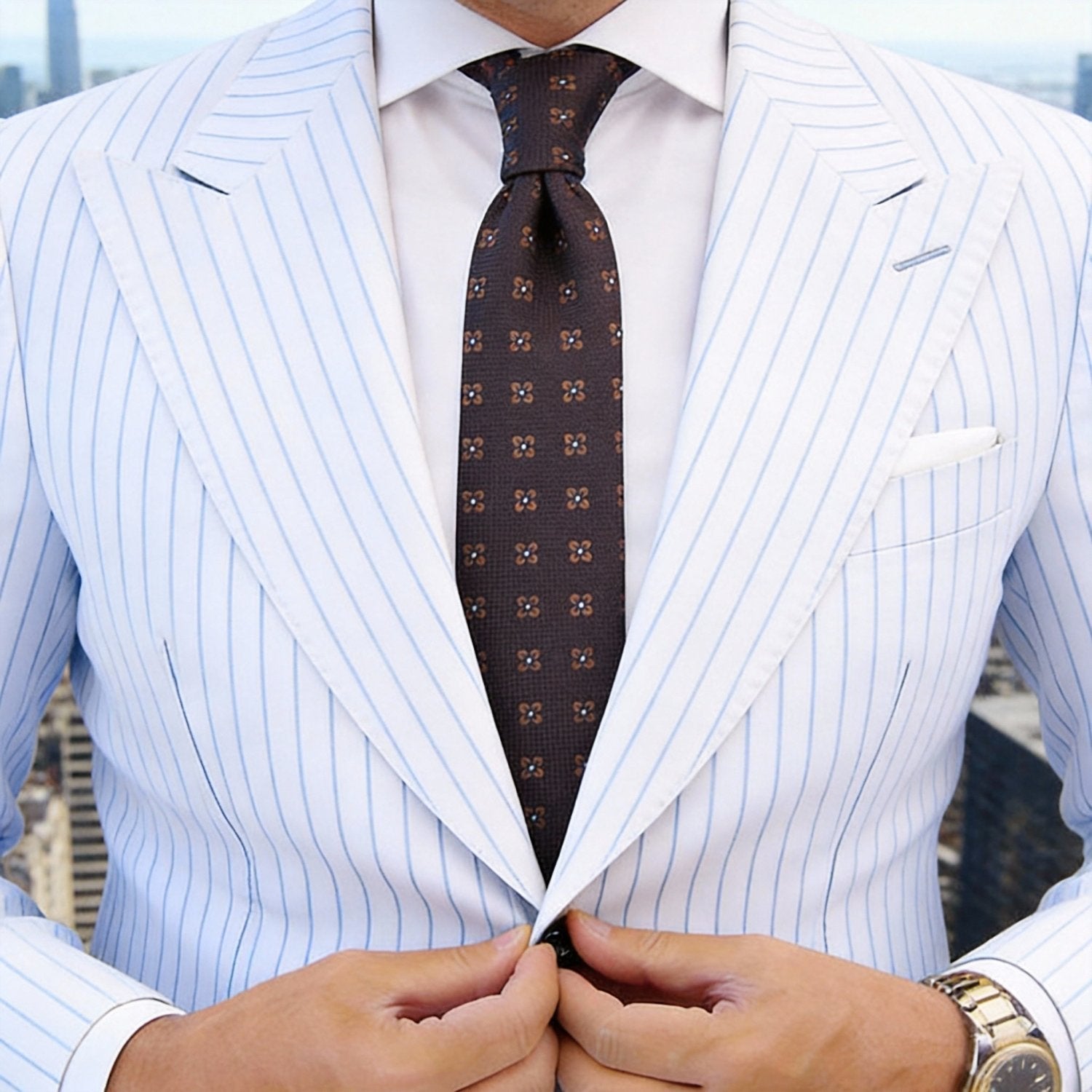 Black With Brown Floral Necktie