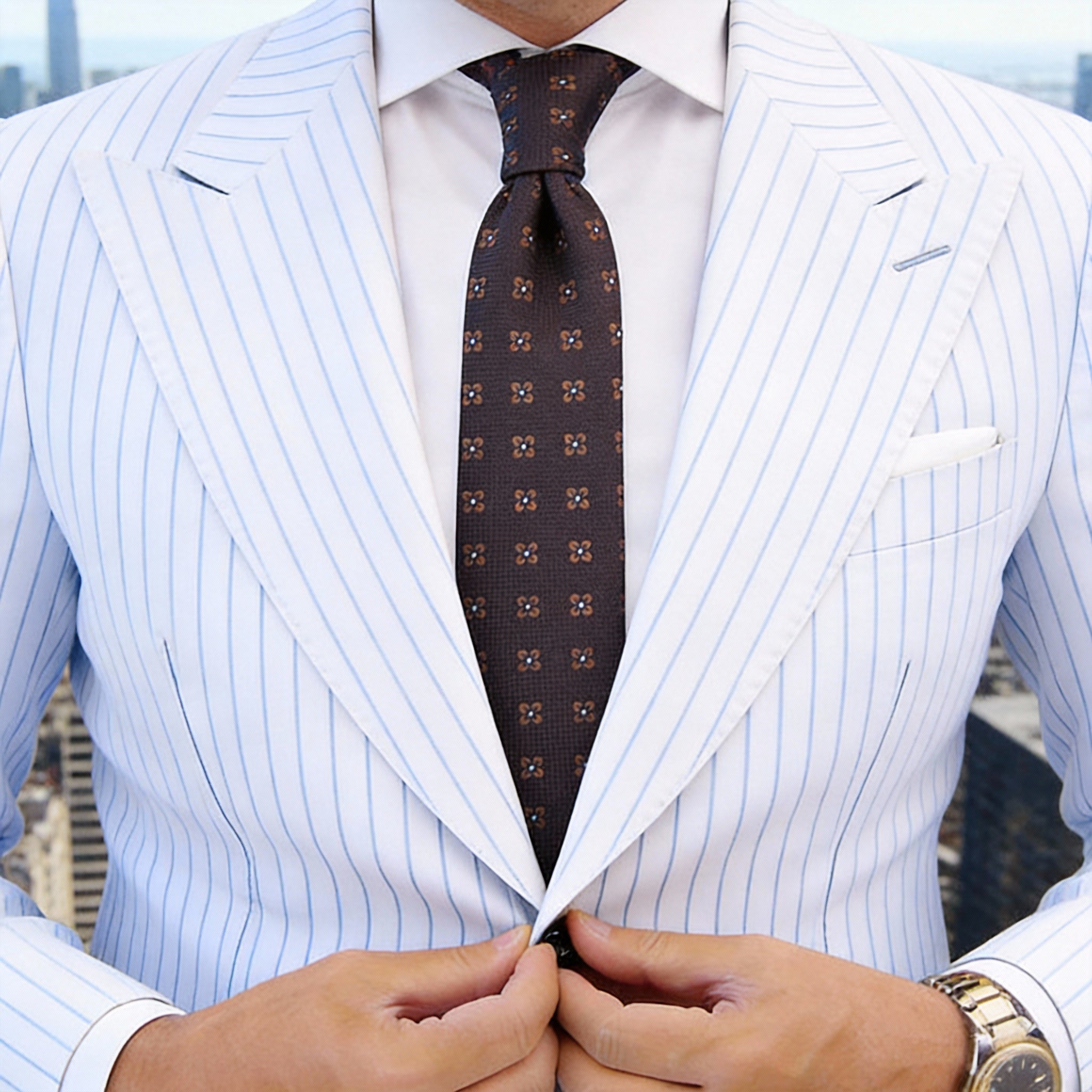 Black With Brown Floral Necktie