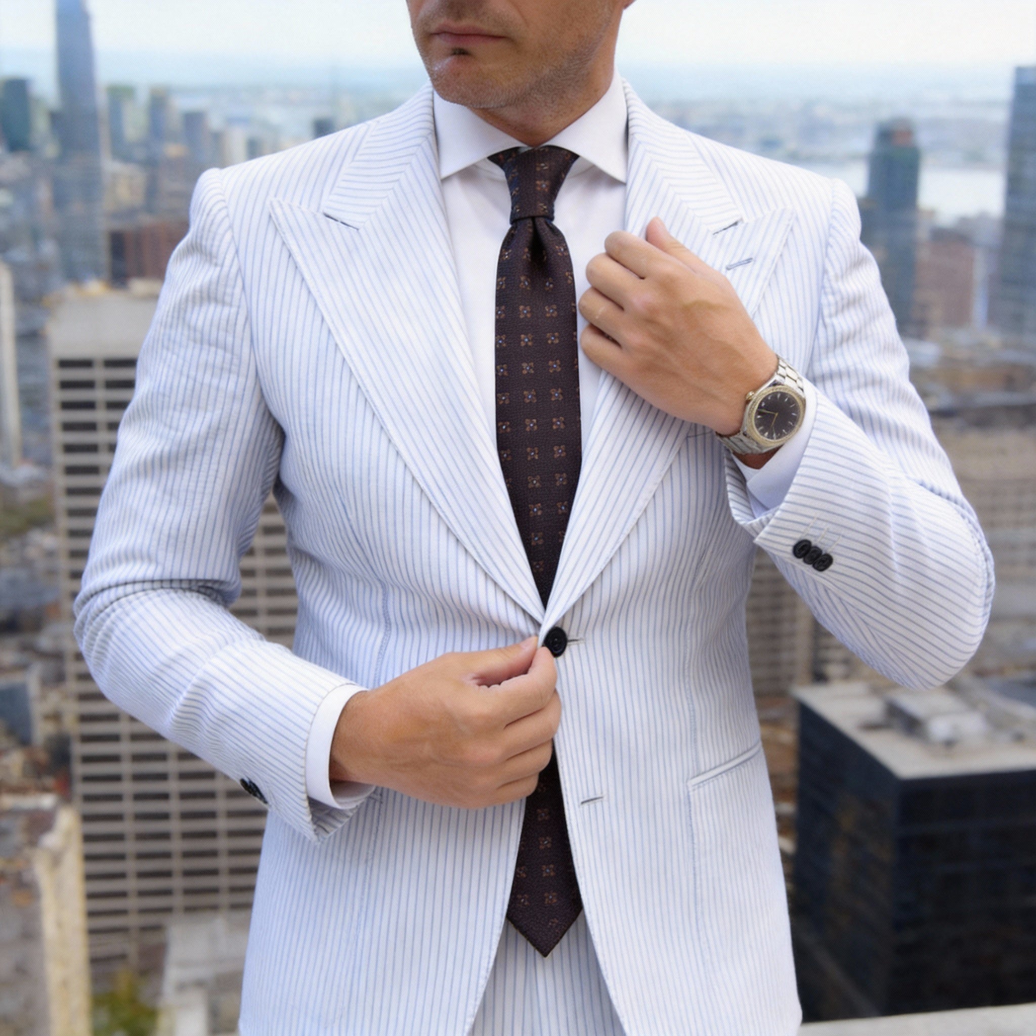 Black With Brown Floral Necktie