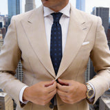 Dark Blue with Light Blue Floral Necktie