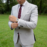 Burgundy With White Paisley & Cross Dot Necktie