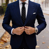 Black With Black Diagonal Stripes Necktie