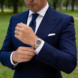 Navy Blue with Dark Navy Diagonal Stripes Necktie