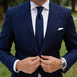 Navy Blue with Dark Navy Diagonal Stripes Necktie