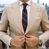 Dark Blue With Orange Diagonal Stripes Necktie