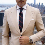 Dark Blue With Orange Diagonal Stripes Necktie