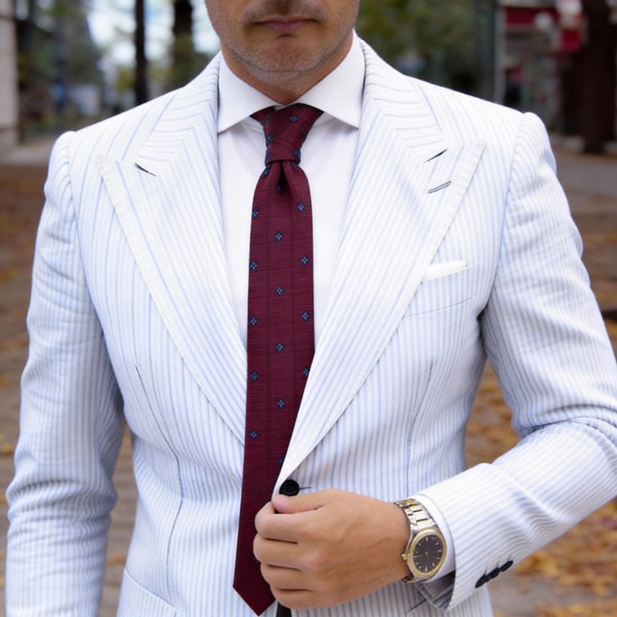 Burgundy with Blue Diamond Necktie
