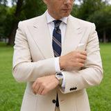 Dark Blue with White Burgundy Stripes Necktie