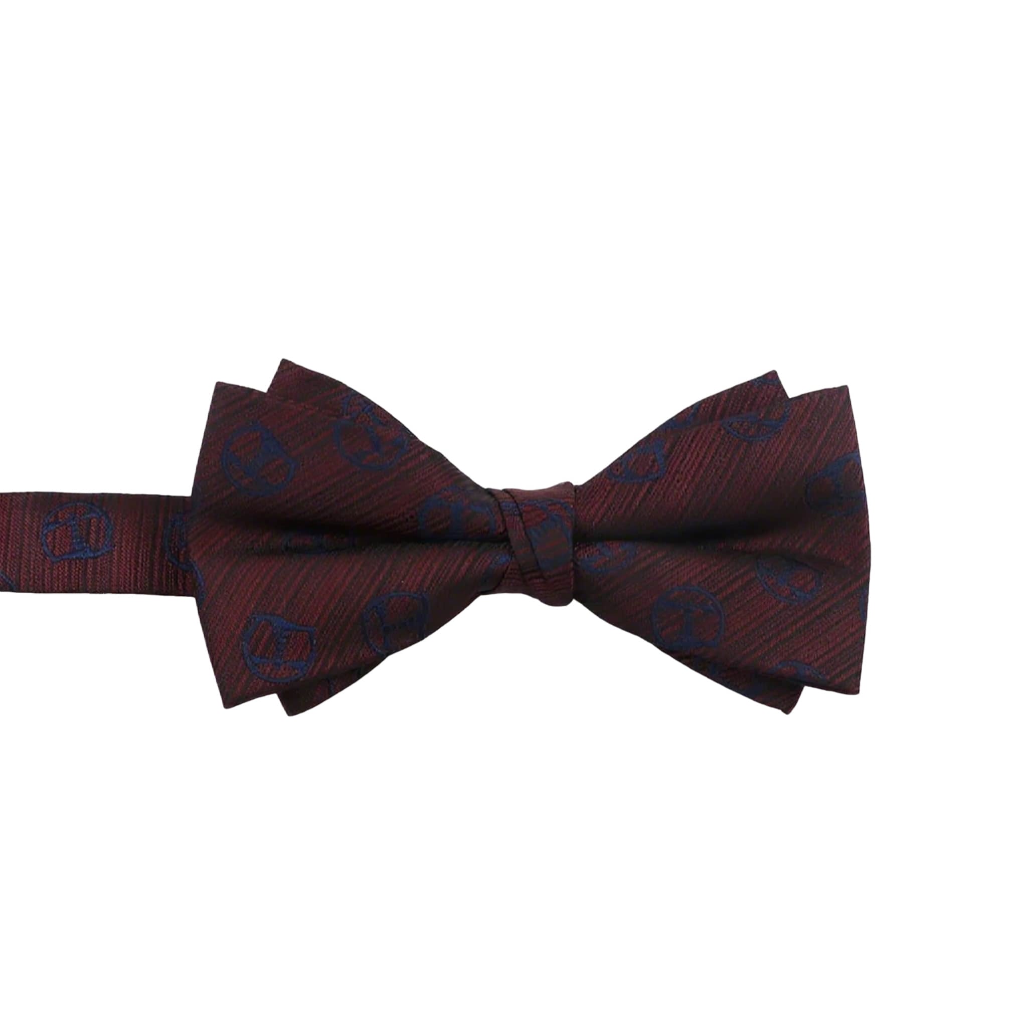 Burgundy Blue Pattern Bowtie