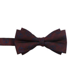 Burgundy Blue Pattern Bowtie