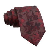 Burgundy Red Floral Necktie