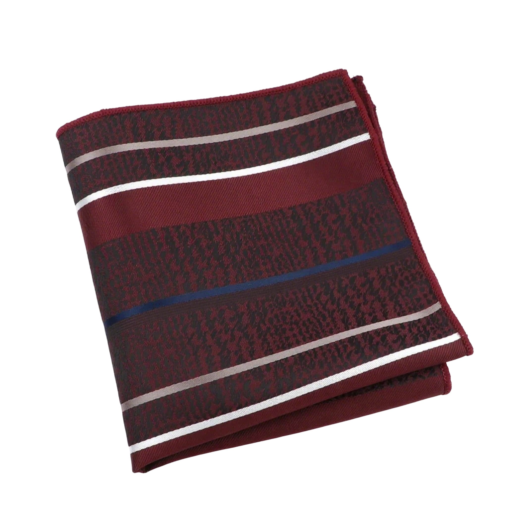 Burgundy Black Striped Pocket Square