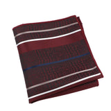 Burgundy Black Striped Pocket Square