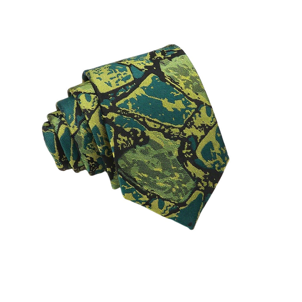 Green Yellow Abstract Necktie