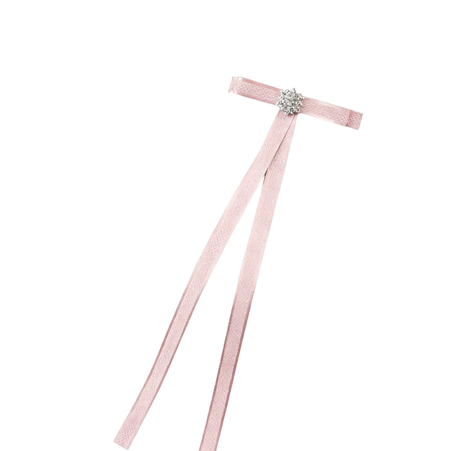 Pink With Silver Rhinestone Bowtie