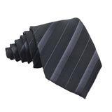 Charcoal Gray Gray Striped Necktie