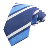 Navy Blue White Striped Necktie