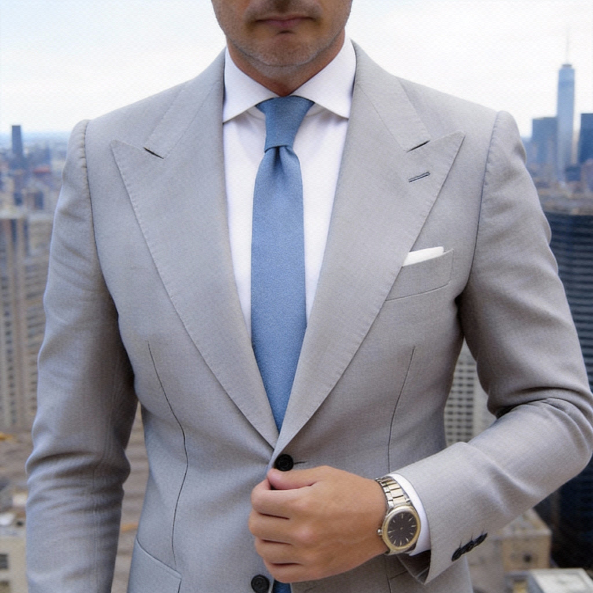 Light Blue Solid Necktie