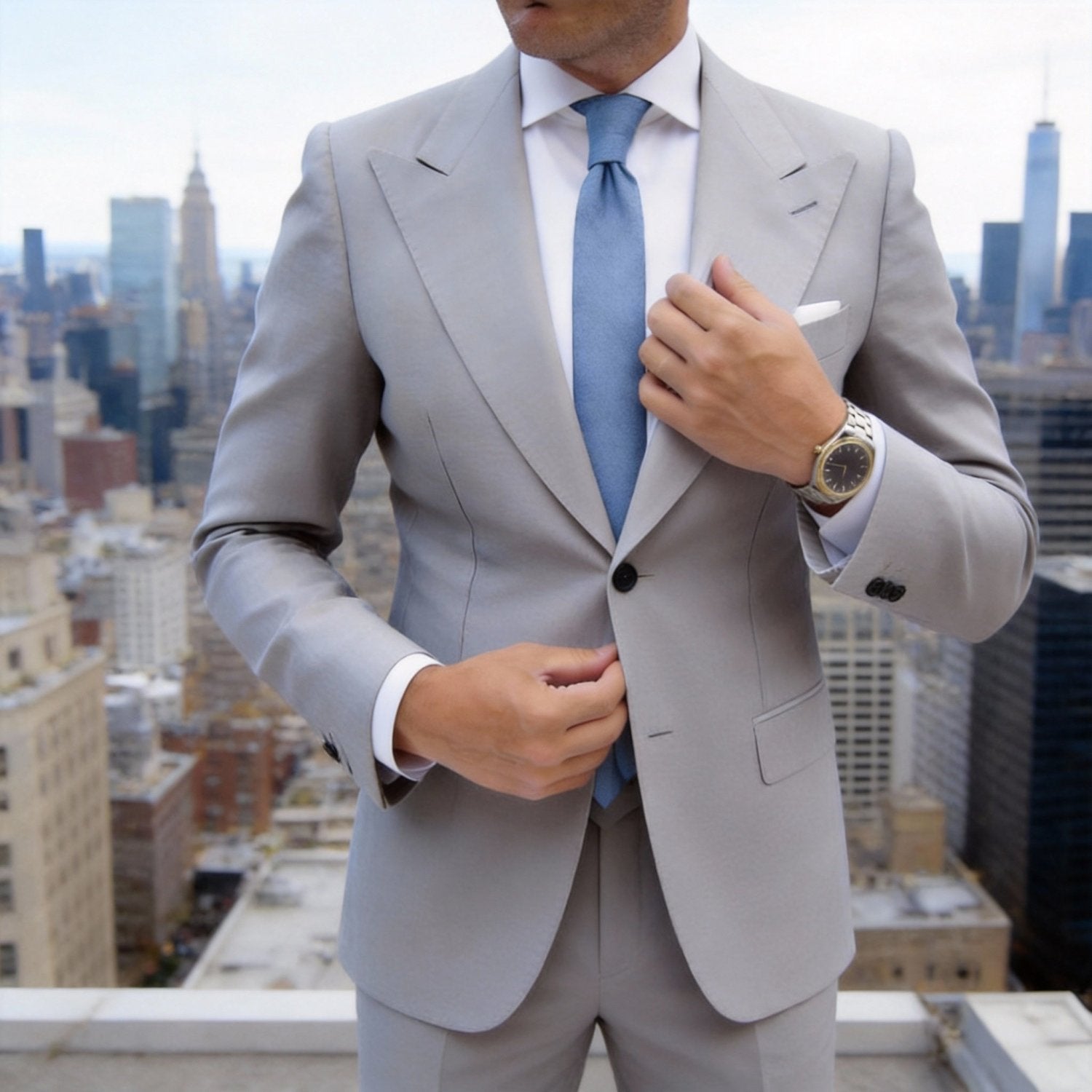 Light Blue Solid Necktie