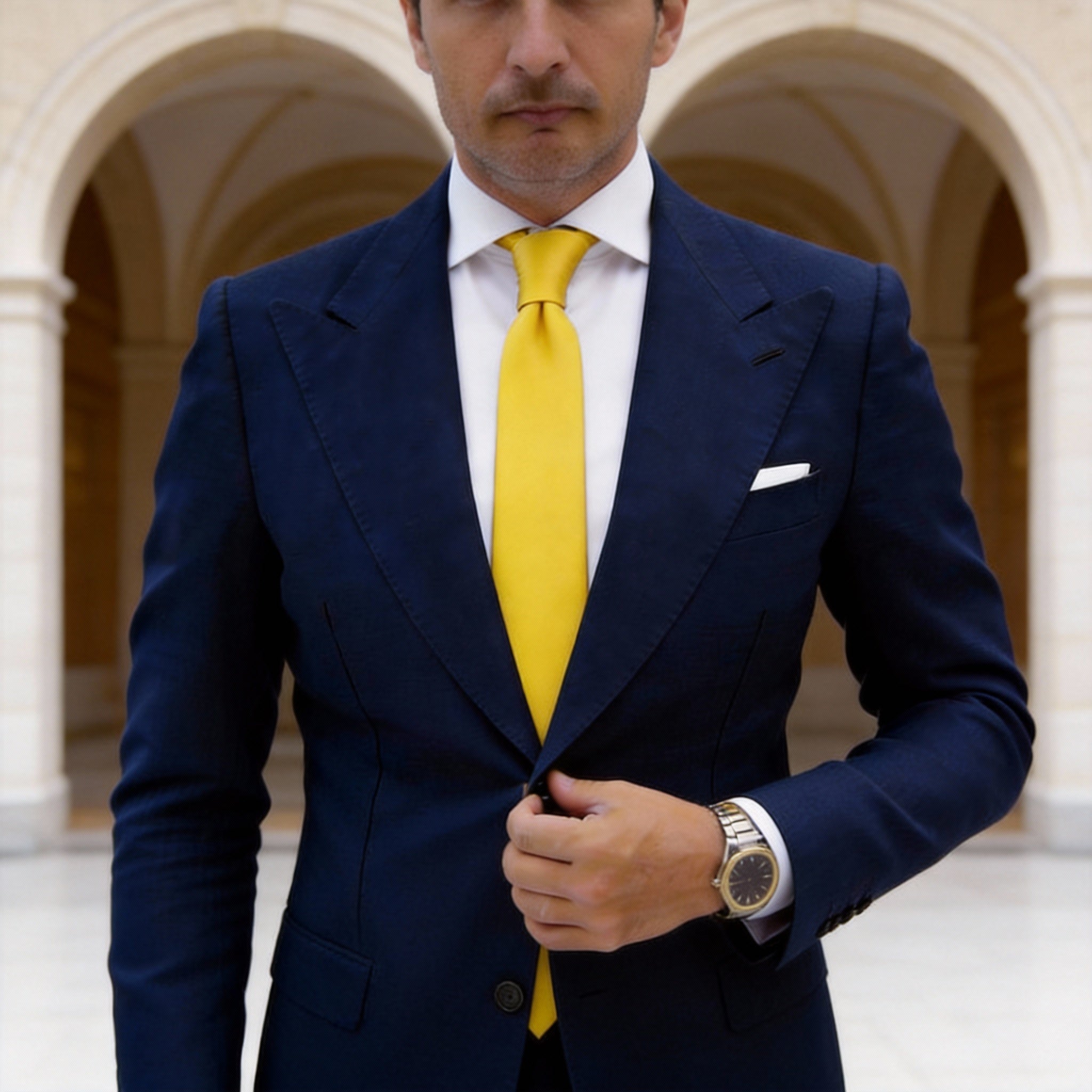 Yellow Solid Necktie