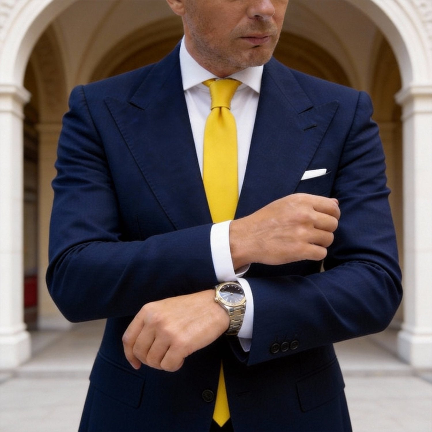 Yellow Solid Necktie
