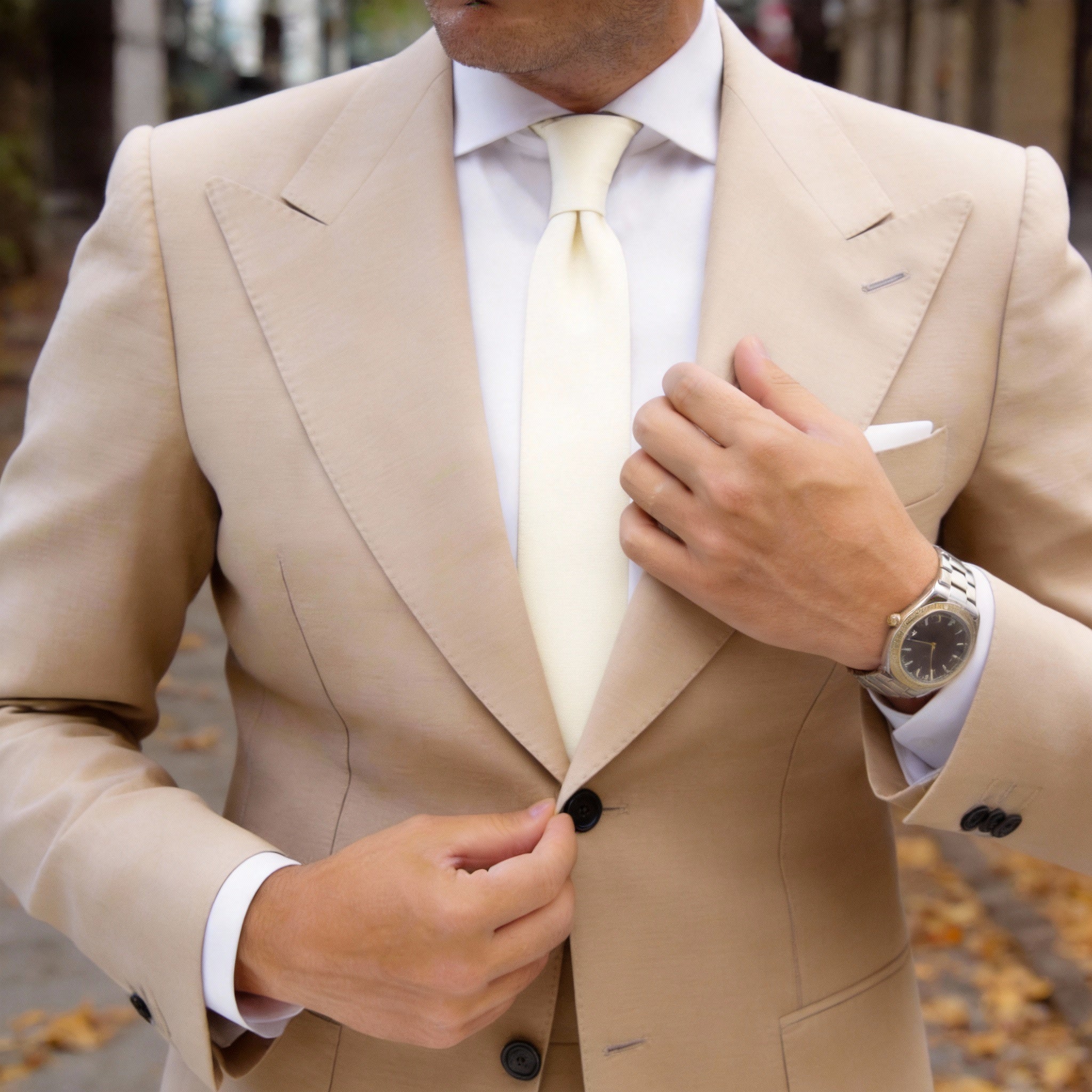 Ivory Solid Necktie