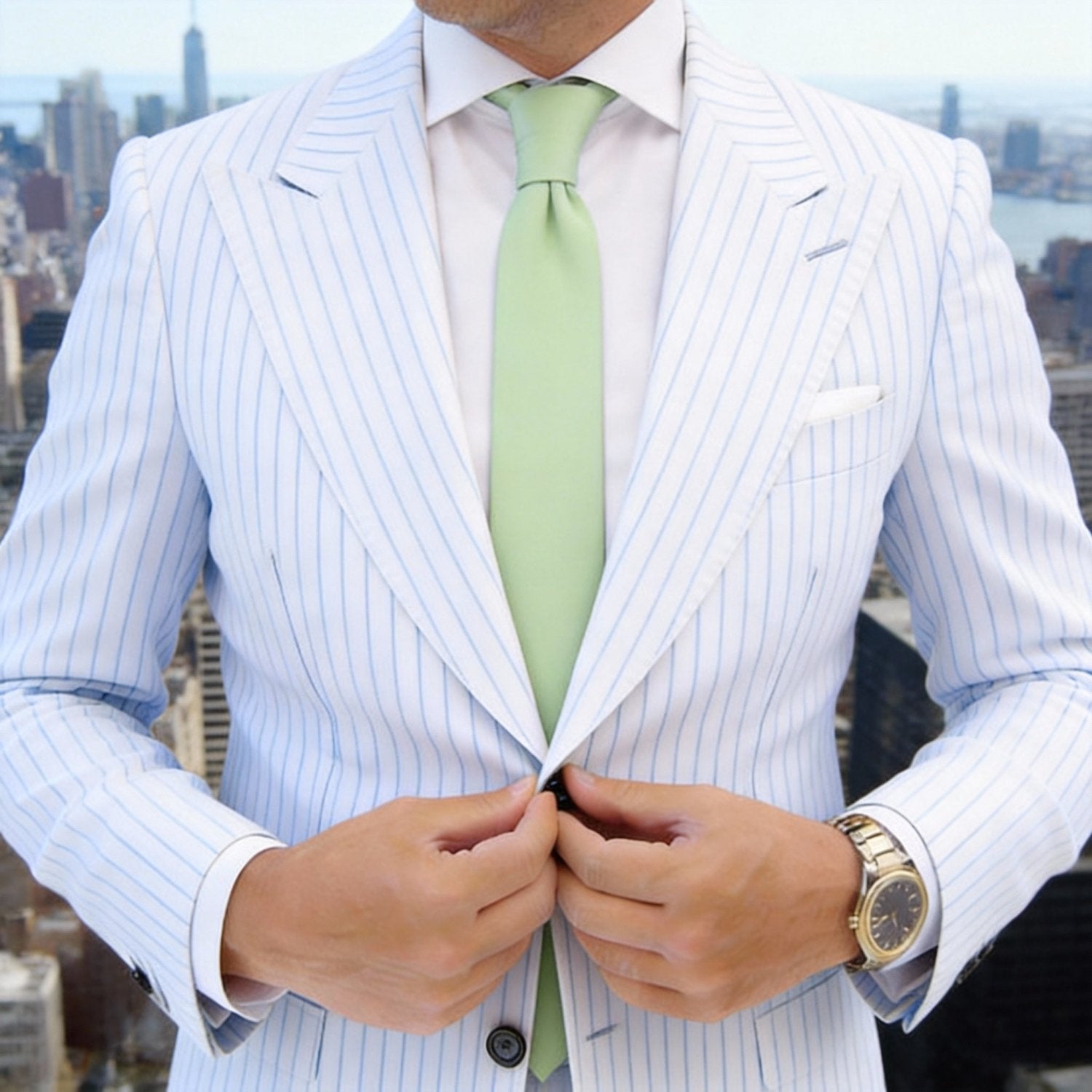 Green Solid Necktie