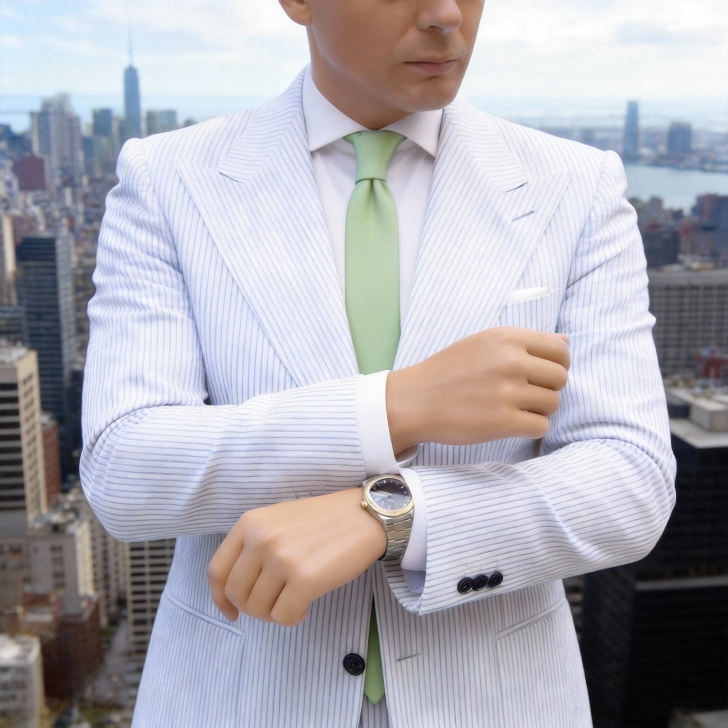 Green Solid Necktie