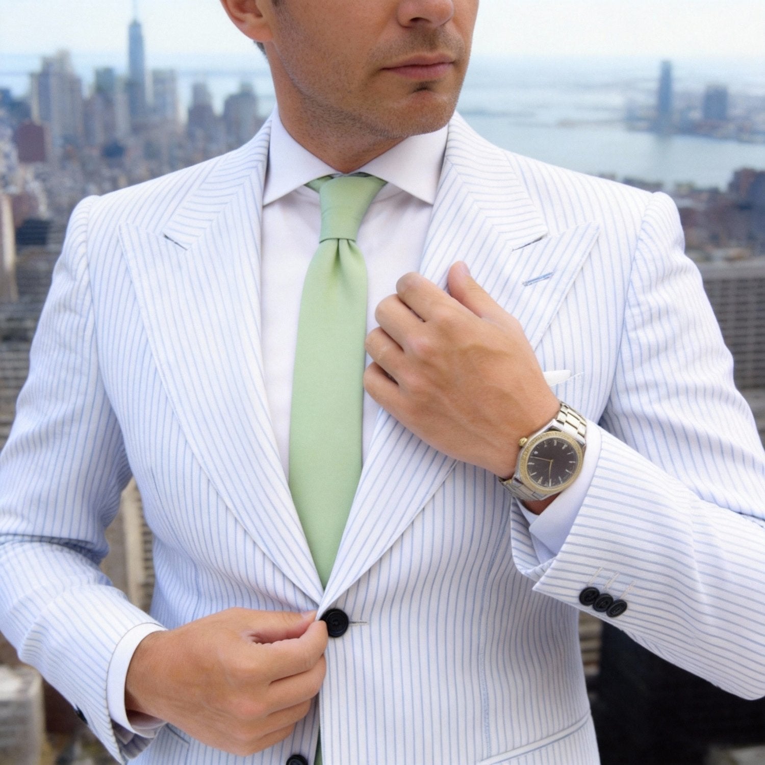 Green Solid Necktie