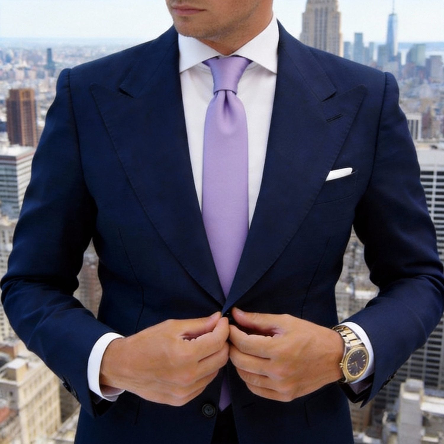 Lavender Solid Necktie