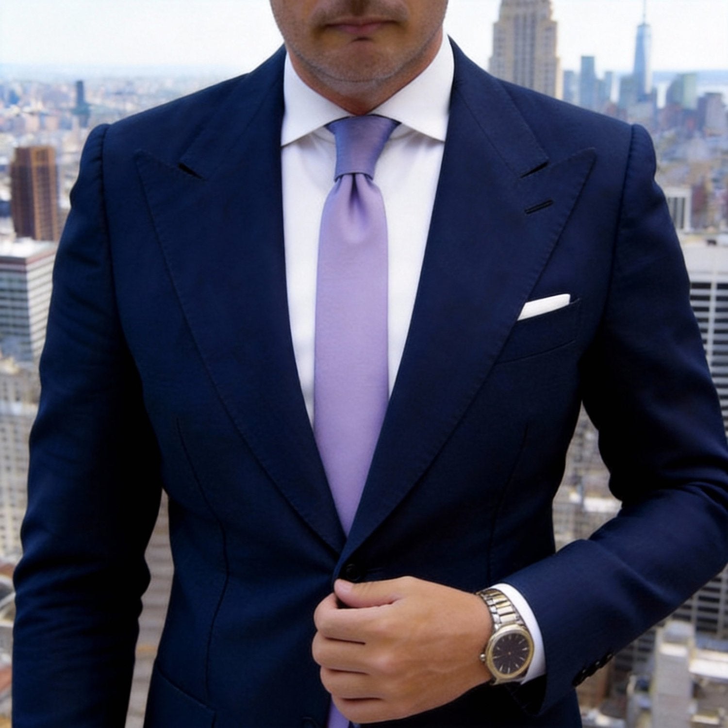 Lavender Solid Necktie