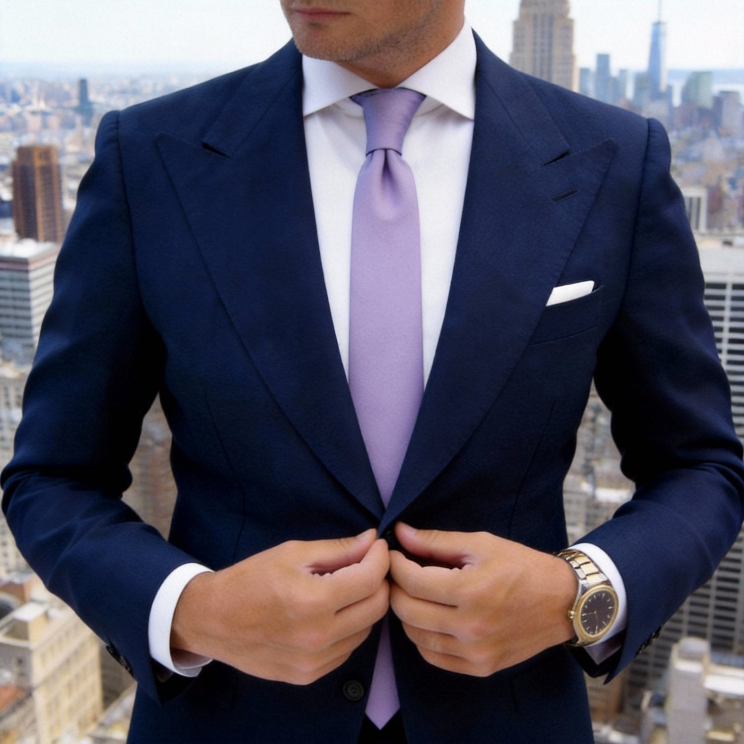 Lavender Solid Necktie
