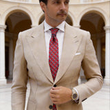 Red with Blue Chain Link Necktie