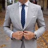 Dark Blue With Light Blue Chain Link Necktie